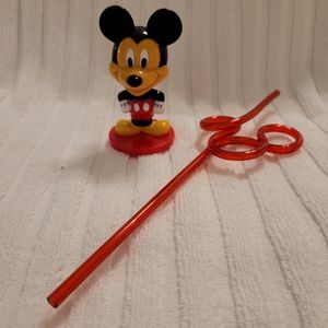 Vintage Mickey Mouse Mini Bobble-head from Kellogg's and Mickey Crazy Straw